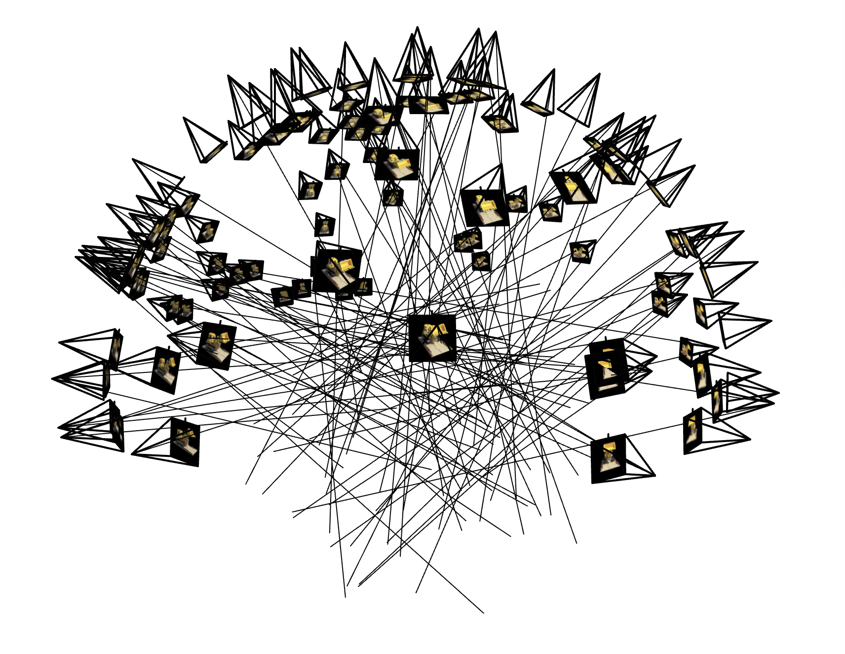 Lego dataset: sampled camera rays visualization