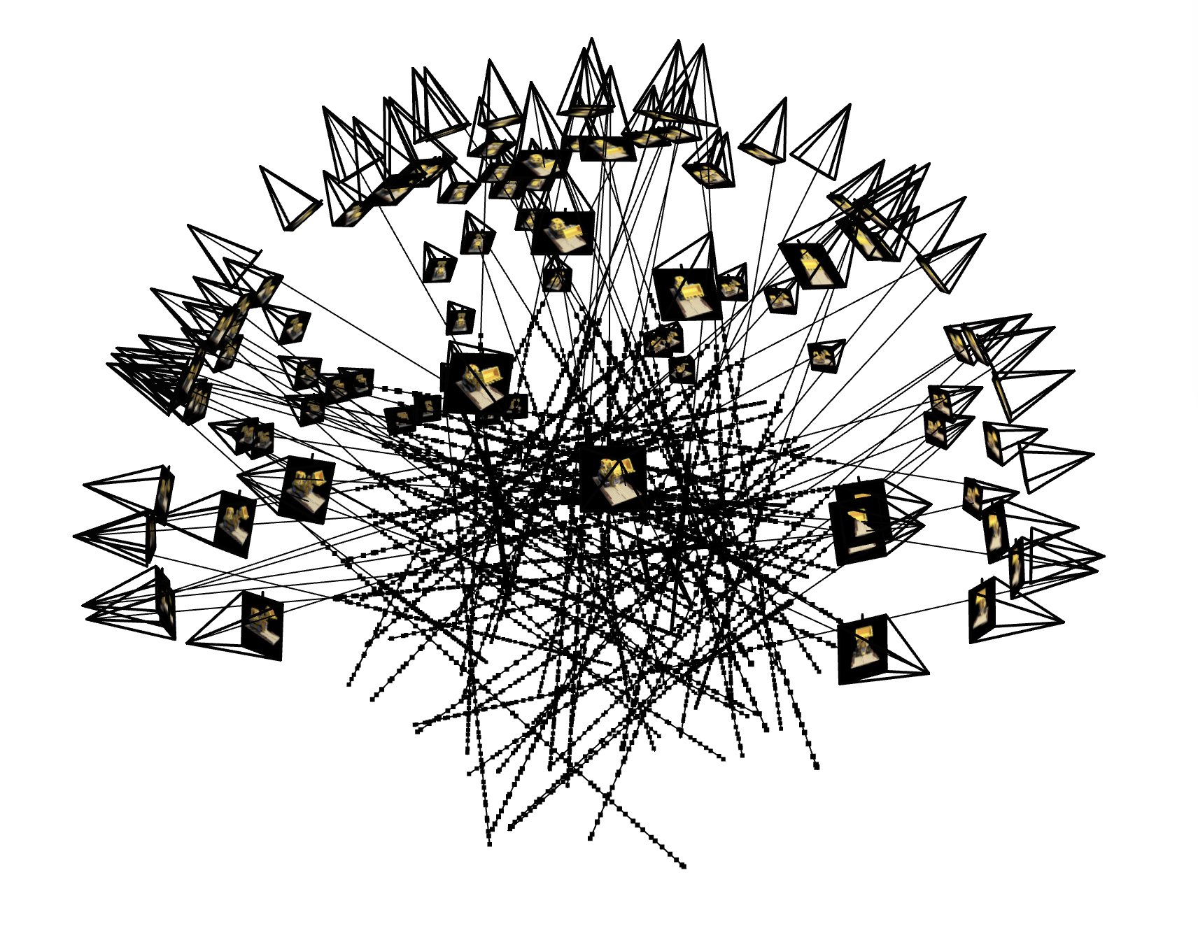Lego dataset: sampled points along rays visualization